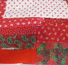 Christmas Fabric Cranston Cats Candy Cane Sleigh Poinsettia Rocking Horse U-Pick - £3.93 GBP+
