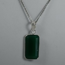 925 Sterling Silver Green Onyx Gemstone Handmade Pendant Women Her Gift PS-2499 - £28.83 GBP