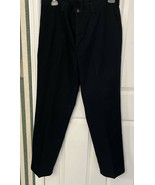 Haggar Black Straight Fit Flat-Front Dress Pants Mens Sz 34 x 32-see mea... - $15.78