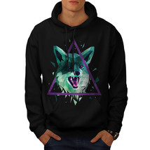 Wolf Head Triangle Sweatshirt Hoody Rave Animal Men Hoodie - £16.77 GBP