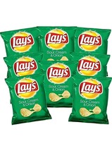 Lay&#39;s Sour Cream &amp; Onion Flavored Potato Chips, 1.5oz (8 Pack) - £14.23 GBP