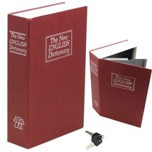 Dictionary Book Safe with Key Lock – Hidden Security Box – Large Red - $15.31