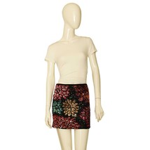 Millie Mackintosh Floral Fully Sequined Mini Party Clubwear Skirt Size 8 - $108.90