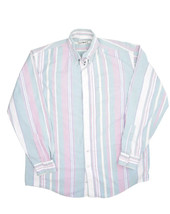 Vintage LL Bean Broadcloth Cotton Shirt Mens L Tall Long Sleeve Pastel USA - £17.66 GBP