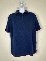 Nat Nast Originals Polo Shirt Men Size L Blue Knit Short Sleeve Sz Tag M... - £6.34 GBP