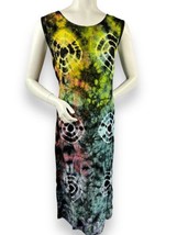 Princess Tie Dye Batik Sundress Spiral Black Rainbow Multicolor 33” Bust - £20.63 GBP