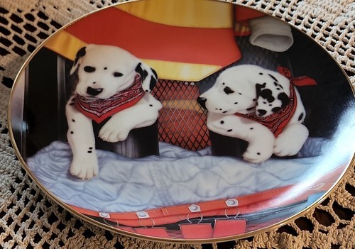Danbury Mint ~ 'Pups N Boots' by Marty Roper Dalmatian Plate B7662 ~ Fire Capers Item image 3