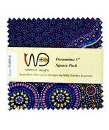 5&quot; Charm Pack - Dreamtime Purple Australian Aboriginal Fabric Precuts M5... - $22.49 CAD