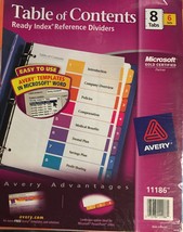 Avery Ready Index Table Of Contents Reference Divider - 8 tab, 6 set - NEW - $13.99