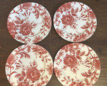 Royal Stafford Floral Peony Red Dinner Plates Set Of 4 New - $79.99