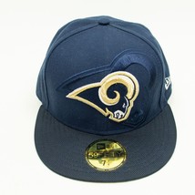 St Louis Rams NFL Mens New Era 59Fifty Fitted Hat Cap All Blue Size 7 1/4 - £10.17 GBP