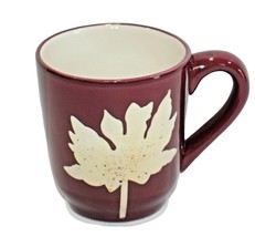Coffee Cup Mug Maple Leaf Burgundy 10oz - £9.98 GBP
