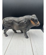 Vintage Country French Black Bull Ceramic Angus Butcher Cow Figurine Lrg... - $63.35