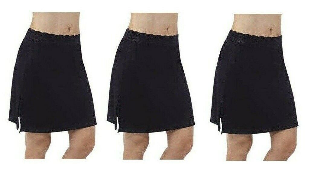 Radiant by Vanity Fair Women&#39;s *3 Pack* Stretch Half Slip 3411073 Black ... - $20.89