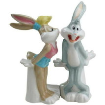 Looney Tunes Lola Bunny Kissing Bugs Bunny Ceramic Salt &amp; Pepper Shakers Set NEW - £29.38 GBP