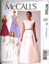 McCall&#39;s M7355 Misses 14 to 22 Special Occasion Dress Uncut Sewing Pattern - $14.81