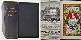 1881 antique BOSTON ma CITY DIRECTORY genealogy history great ads THICK 1,488pgs - £212.85 GBP