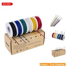 22 AWG Solid Core Hookup Wire - 6 Colors x 30ft Durable PVC Insulated Wires - $32.62
