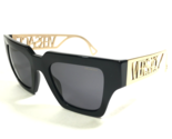Versace Sunglasses MOD.4431 GB1/81 Oversized Black Gold Spellout Logo 50... - $158.73
