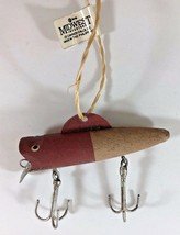 Vintage Midwest Importers Wooden Fishing Fish Lure Christmas Tree Ornament - £13.30 GBP