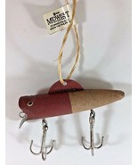 Vintage Midwest Importers Wooden Fishing Fish Lure Christmas Tree Ornament - $24.35 CAD