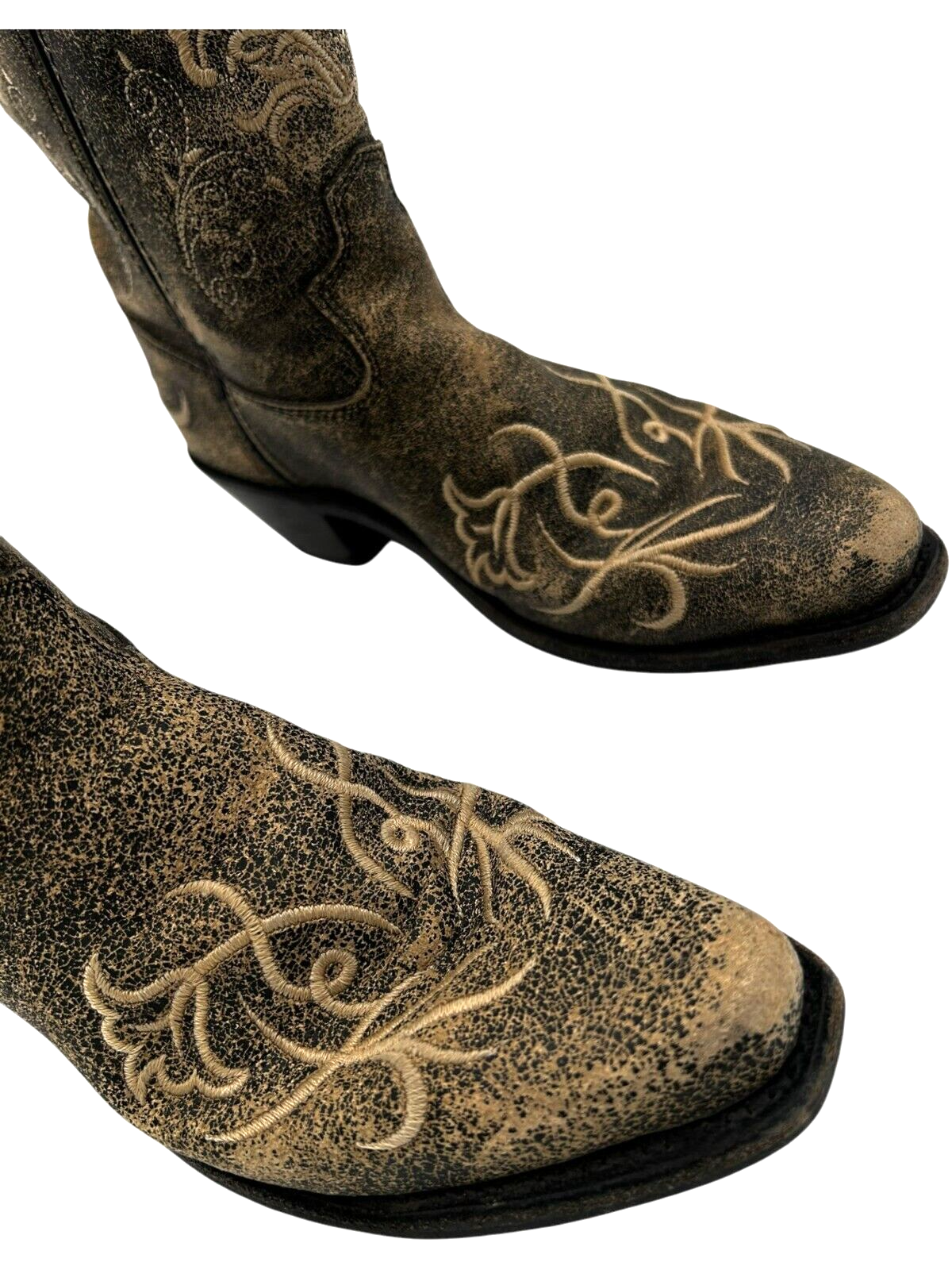 Old West Kids Jama Brown Floral Leather Western Cowboy Boots CF8222 size 3.0D Item image 4