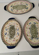 Set of 3 Temptations Ovenware By Tara Old World Confetti Oval Serving Pl... - £17.99 GBP