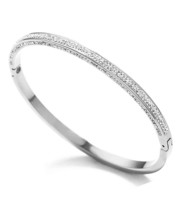 Rose Gold/Gold/Silver Titanium Stainless Steel Pave Cubic - $52.95
