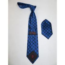 Mens Steven Land Density 100% Silk Crystal Tie/Hankie Set CR29-04 Royal Blue image 4