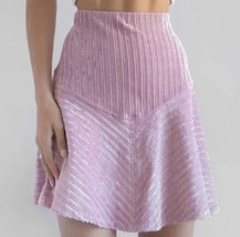 Free People Camden Velvet Ribbed Pink Mini Skirt Size XS barbiecore elastic - £33.62 GBP
