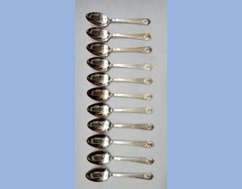 vintage QUEEN ESTHER SILVERPLATE FLATWARE~ 11pc DESSERT SPOONS~shiny,clean - £36.98 GBP
