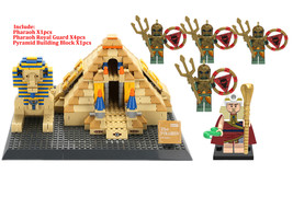 Egyptian pyramids Pharaoh with 4 Royal Guards Custom Minifigures Blocks ... - $57.68