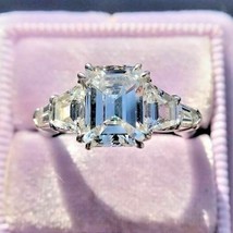 Emerald Cut 3.15Ct Simulated Diamond Engagement Ring 14k White Gold in Size 8.5 - £205.24 GBP