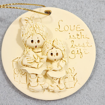 Vintage LaBerge 1993 LOVE IS THE BEST GIFT Girls Christmas Ornament - $146.62 MXN