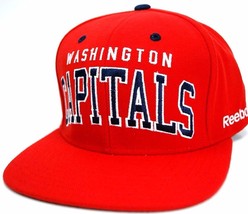Washington Capitals Reebok NF93Z NHL Team Script Logo Snapback Hockey Cap Hat - £16.66 GBP
