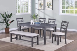 Dudley 6-Piece Rectangular Dining Set in Gray Wood Finish - $1,099.00 Dudley 6-Piece Rectangular Dining Set in Gray Wood Finish - $1,099.00