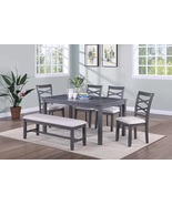 Dudley 6-Piece Rectangular Dining Set in Gray Wood Finish - $1,099.00