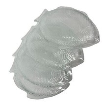 Set of 4 Fish Platters pressed glass Oven Safe Clear Glass - £32.62 GBP