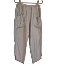 Vigorella Bamboo Beach Pants Lagenlook Elastic High Rise Pockets Size M - £37.81 GBP