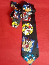 1995 Looney Tunes Mania VTG Tie Necktie Bugs Bunny Daffy Duck Taz Sylvester  - £12.61 GBP