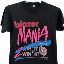 VTG Screen Stars Portland Trail Blazers Blazer Mania Black Neon Shirt Size Small - £155.74 GBP