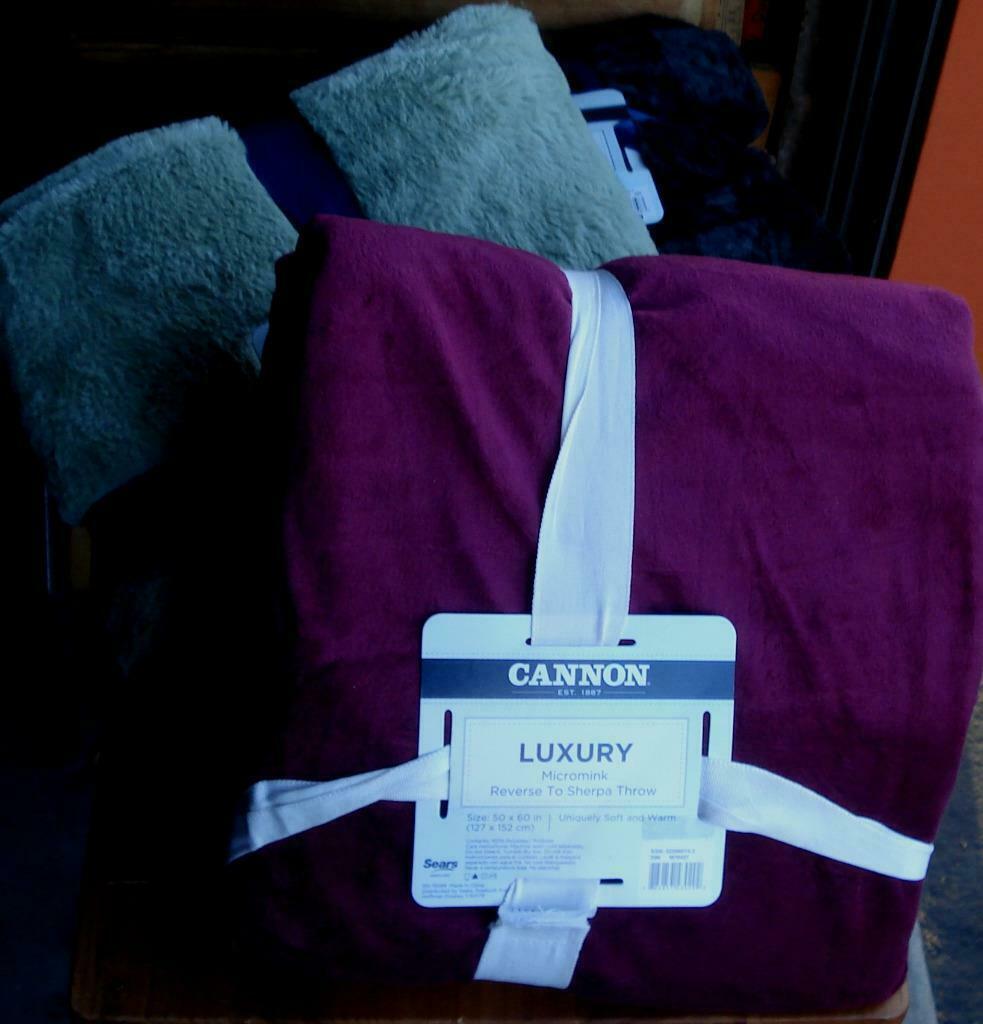 Cannon Luxury Lush Plush Throw - BRAND NEW PACKAGE - CHOOSE COLOR - 50" X 60" - $24.99