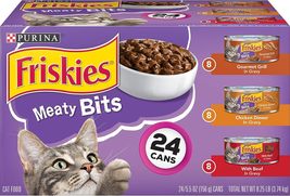 Purina Friskies Gravy Wet Cat Food , Meaty Bits, 5.5 Ounce (Pack of 24) - $21.85