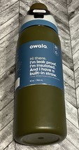 Owala FreeSip Insulated Stainless Steel Water Bottle Straw 32 Oz Green Forrestry - £22.53 GBP