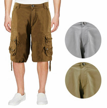 Men's Relaxed Fit Multi Pocket Cotton Casual Military Cargo Shorts - $22.95