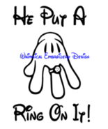 Mickey He Put a Ring On It Cut Design SVG, Silhouette INSTANT DOWNLOAD - $75.58 MXN