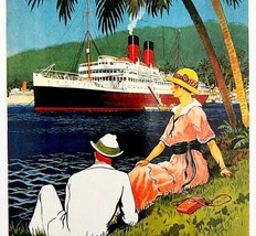 Antilles Transatlantic Postcard Unused Unposted Vintage Poster Reprint E59 - £15.93 GBP
