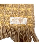 Vintage Pendleton Wool Blanket RARE Gold Gray Textured  60”W x 68”L  Fringe - $298.95