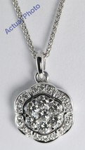 18k White Gold Round Diamond Flower Pendant (0.68 Ct,G Color,VS Clarity) - £1,011.44 GBP