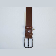 Men Cognac Genuine Leather Belt PIERO ROSSI Turkey Soft Full Grain #Cognac-A image 2